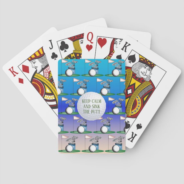 Baraja De Cartas Mantén La Calma Y Arroja El Putt. (Reverso)