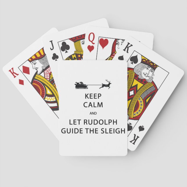 Baraja De Cartas Mantener la calma Let Rudolph Guide Sleigh (Reverso)