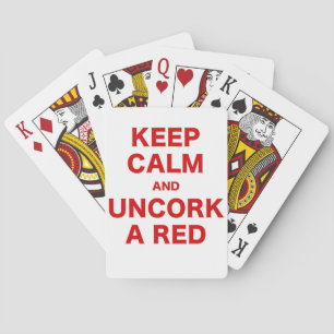 Baraja De Cartas Mantener la calma y descorchar un rojo