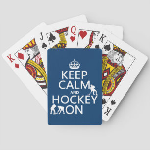 Baraja De Cartas Mantener la calma y el hockey encendidos (en cualq