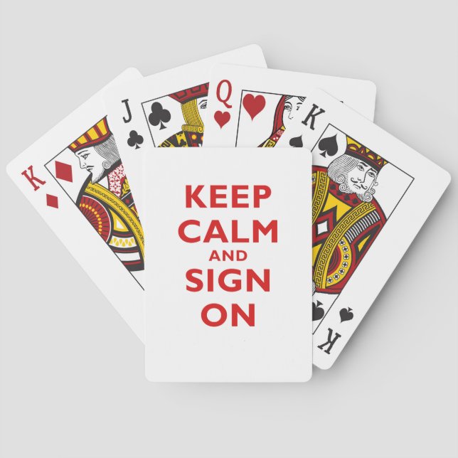 Baraja De Cartas Mantener la calma y el Rótulo encendidos (Reverso)