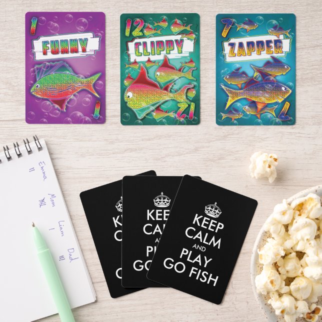 Baraja De Cartas Mantener la calma y jugar Go Fish personalizado ca (Insitu (Noche de Juegos))