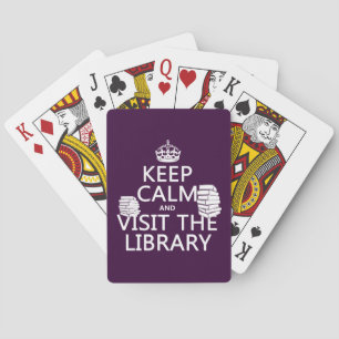 Baraja De Cartas Mantener la calma y visitar la biblioteca en cualq