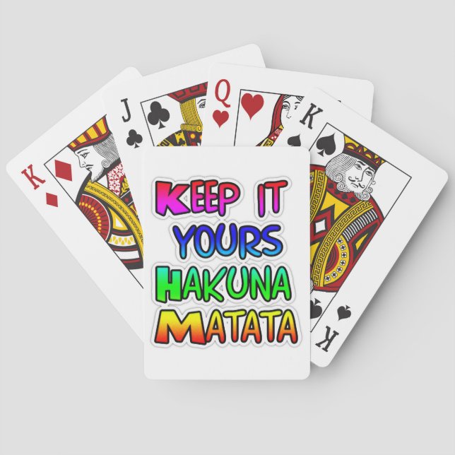 Baraja De Cartas Manténgalo en su papel Hakuna Matata (Reverso)