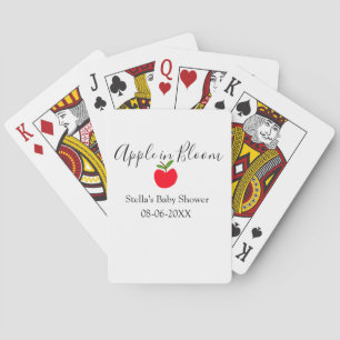 Baraja De Cartas Manzana en flor baby shower manzana roja nombre fe