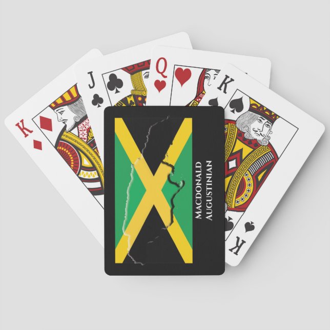 Baraja De Cartas MAP de FLAG patriótico JAMAICA personalizado (Reverso)