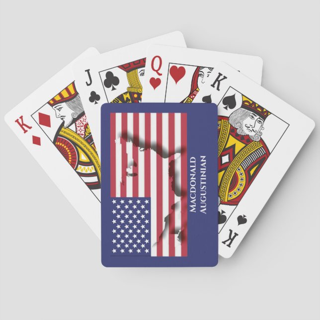 Baraja De Cartas MAP de FLAG Patriótico USA AMERICA Personalizado (Reverso)