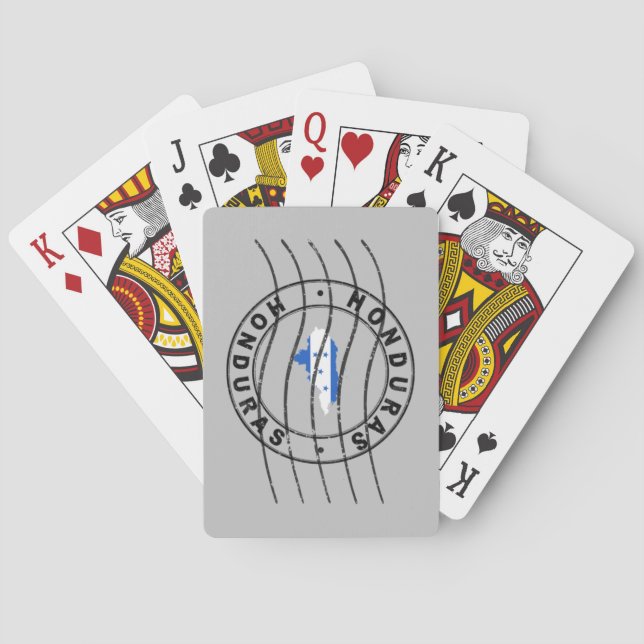 Baraja De Cartas Map of Honduras, Postal Passport Stamp (Reverso)