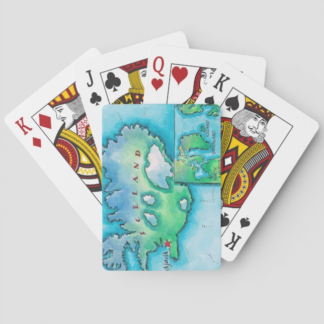 Baraja De Cartas Map of Iceland (Reverso)