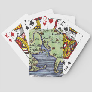 BARAJA DE CARTAS MAPA 1677 DE NUEVA INGLATERRA