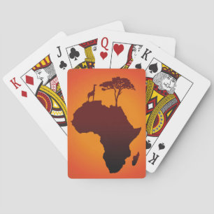 Baraja De Cartas Mapa africano del safari - baraja