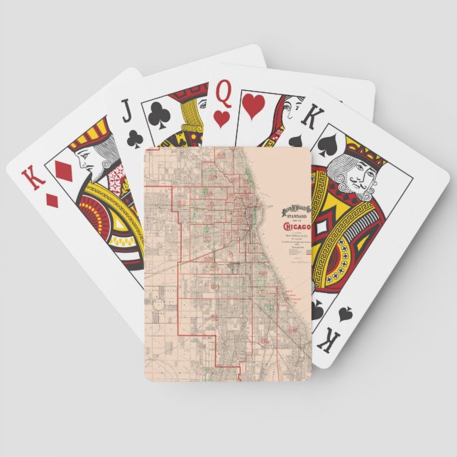 Baraja De Cartas Mapa antiguo de Chicago - 1893 (Reverso)