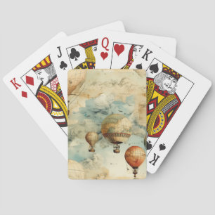 Baraja De Cartas Mapa caprichoso de globos aerostáticos coloridos
