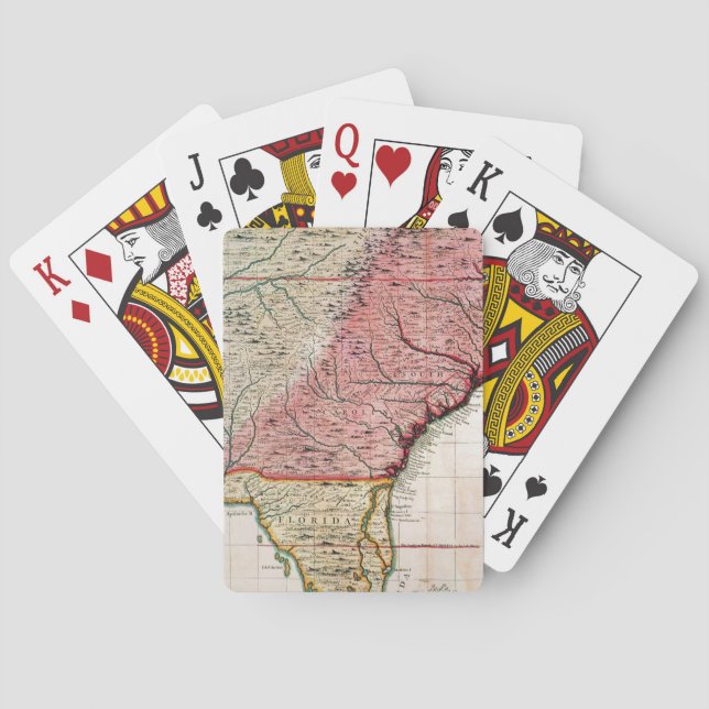 BARAJA DE CARTAS MAPA COLONIAL AMÉRICA, 1733 (Reverso)