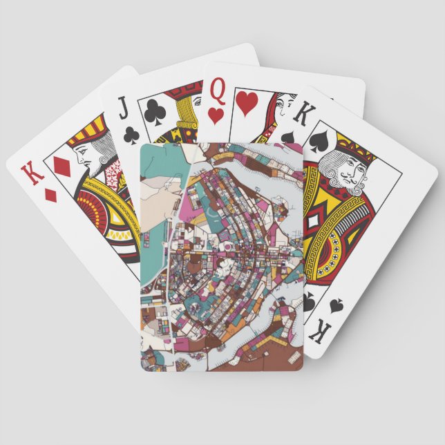 Baraja De Cartas Mapa colorido de Brasilia (Reverso)