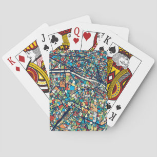Baraja De Cartas Mapa colorido de París Francia el