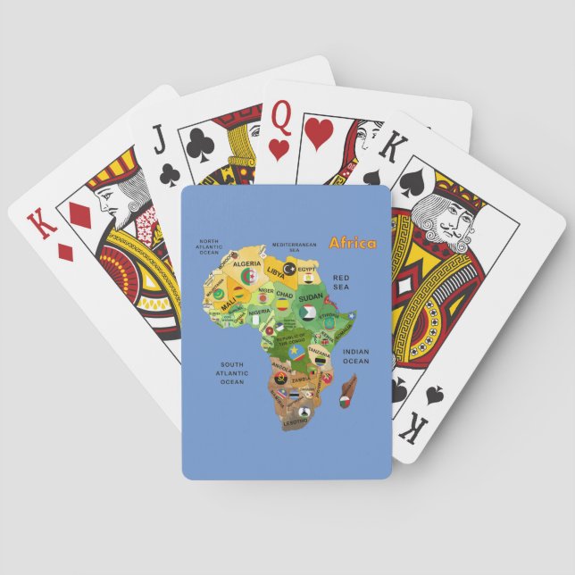 Baraja De Cartas Mapa de África (Reverso)
