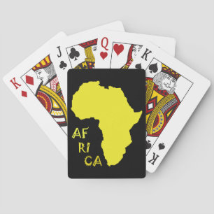 Baraja De Cartas Mapa de África Amarillo Divertido