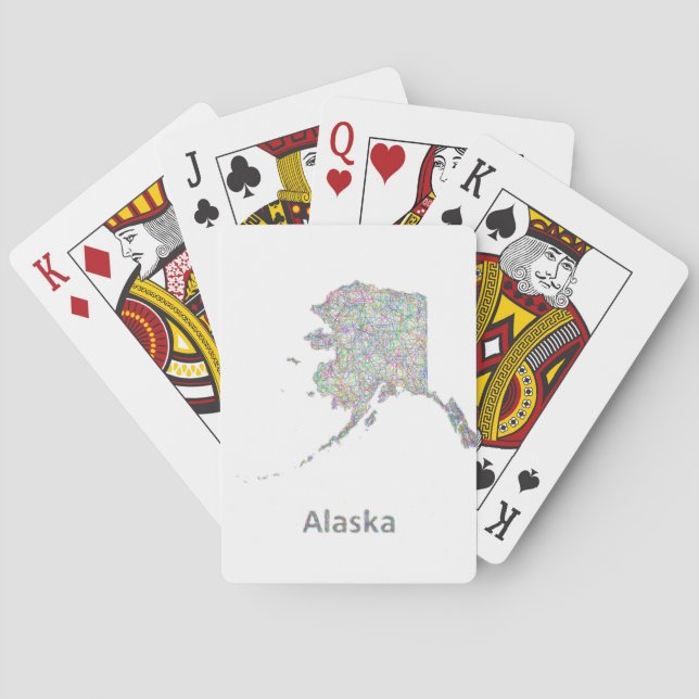 Baraja De Cartas Mapa de Alaska (Reverso)