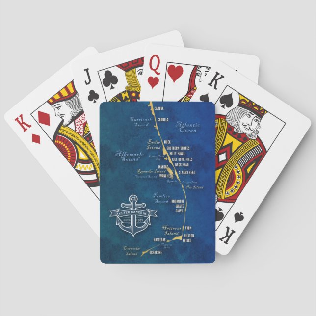 Baraja De Cartas Mapa de Bancos Exteriores Náuticos (Reverso)