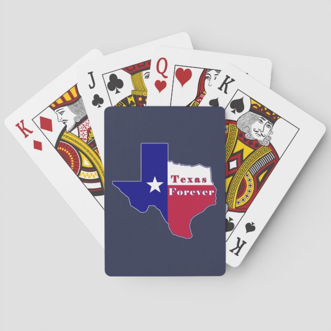 Baraja De Cartas Mapa de bandera de Texas para siempre (Reverso)