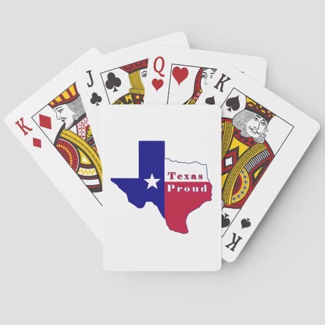 Baraja De Cartas Mapa de Bandera Orgullosa de Texas (Reverso)