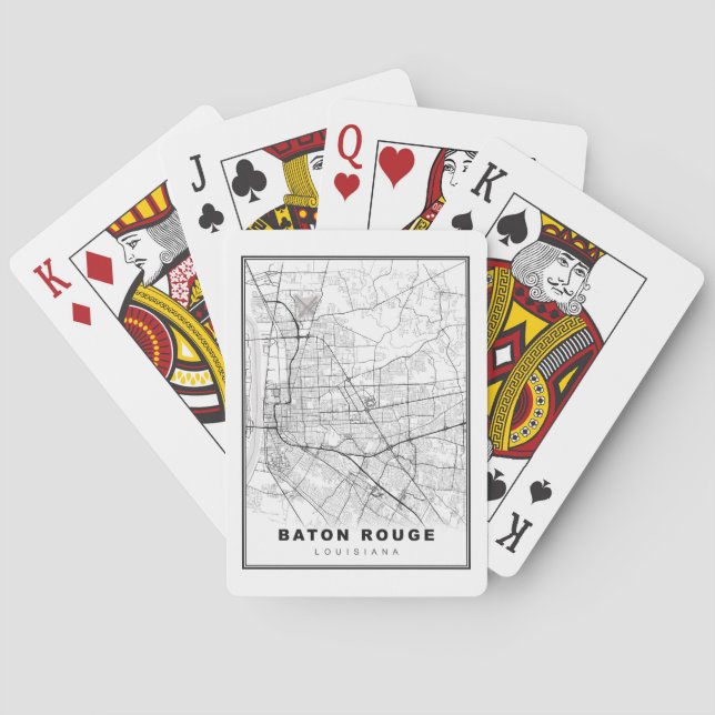 Baraja De Cartas Mapa de Baton Rouge (Reverso)