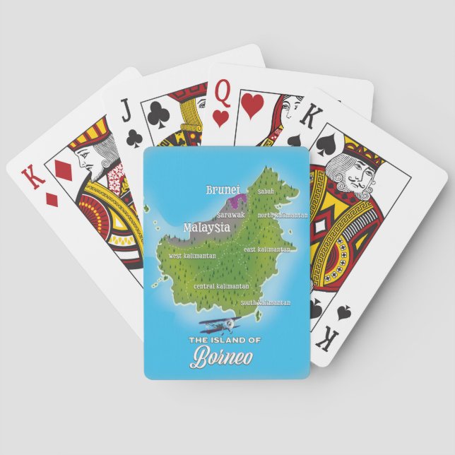 Baraja De Cartas Mapa de Borneo (Reverso)