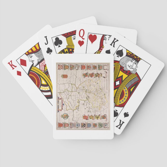 Baraja De Cartas Mapa de Cambridgeshire, Amsterdam publicada (Reverso)