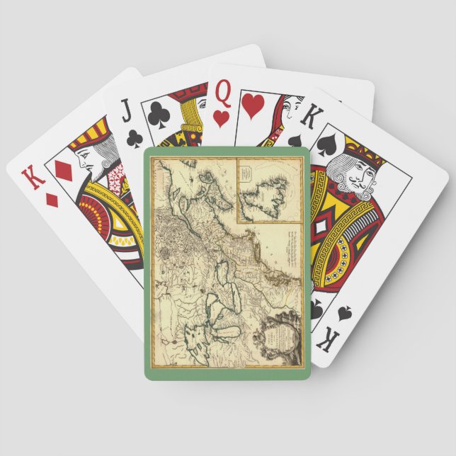 Baraja De Cartas Mapa de Canadá y Estados Unidos de 1778 (Reverso)