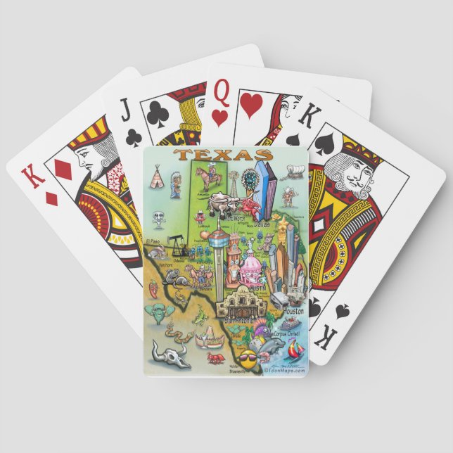 Baraja De Cartas Mapa de diversiones de Texas (Reverso)