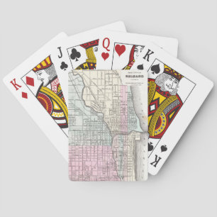 Baraja De Cartas Mapa de época de Chicago (1855)