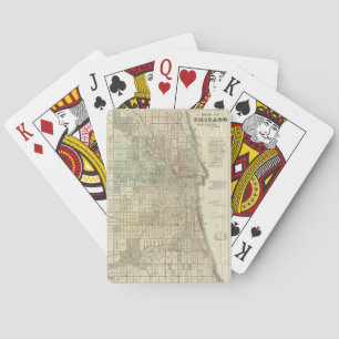 Baraja De Cartas Mapa de época de Chicago (1857)