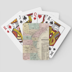 Baraja De Cartas Mapa de época de Milwaukee Wisconsin (1878)