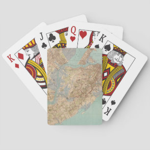 Baraja De Cartas Mapa de época de Staten Island (1891)
