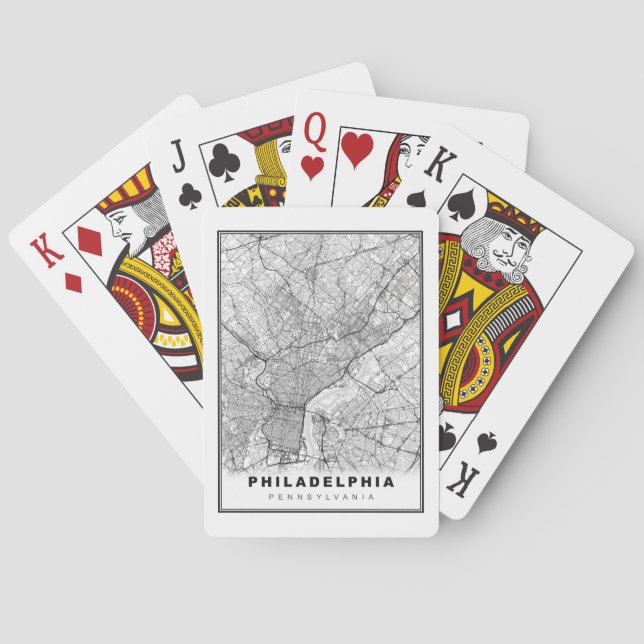 Baraja De Cartas Mapa de Filadelfia (Reverso)