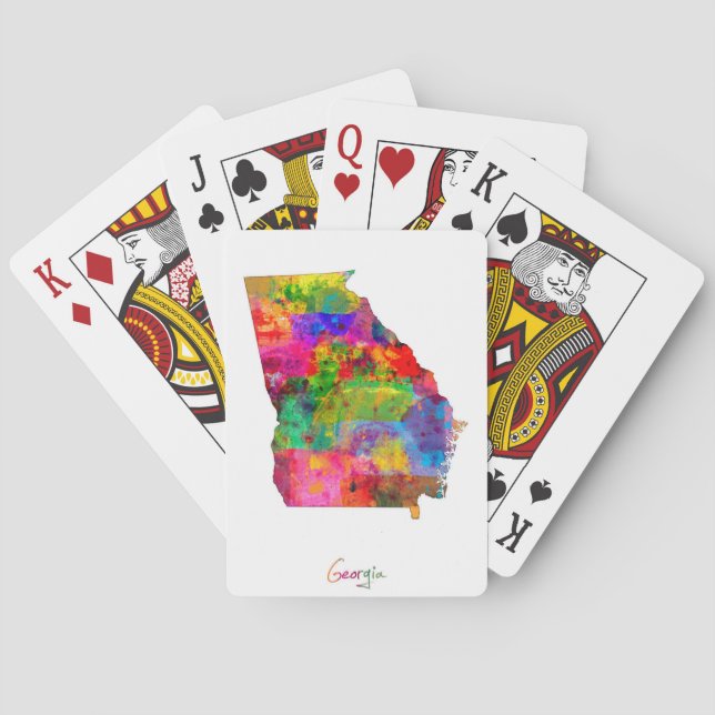 Baraja De Cartas Mapa de Georgia (Reverso)