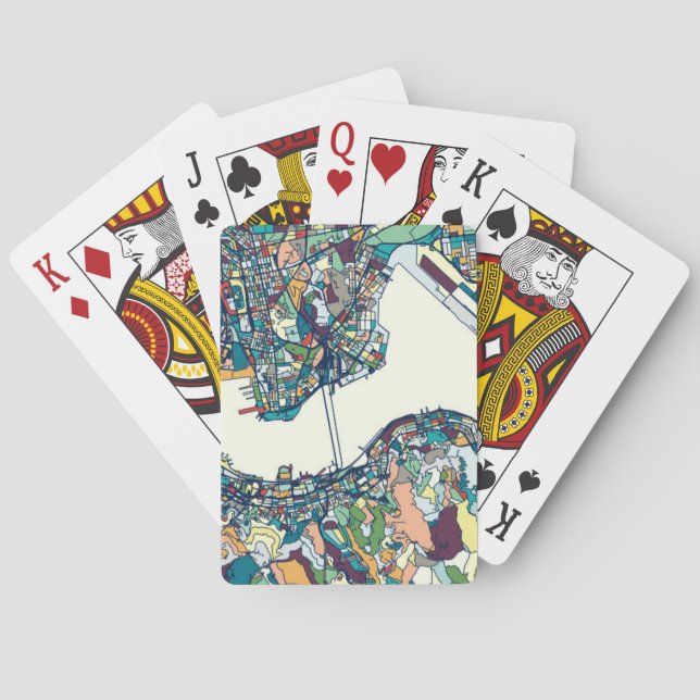 Baraja De Cartas Mapa de Hong Kong, China (Reverso)