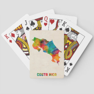 Baraja De Cartas Mapa de la acuarela de Costa Rica