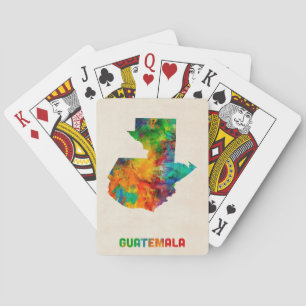 Baraja De Cartas Mapa de la acuarela de Guatemala