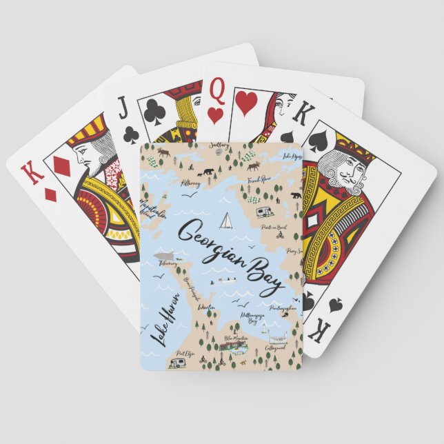 Baraja De Cartas Mapa de la bahía georgiana (Reverso)