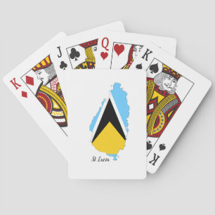 Baraja De Cartas Mapa de la bandera de Santa Lucía