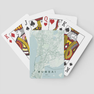 Baraja De Cartas Mapa de la ciudad de Mumbai India Diseño Minimalis