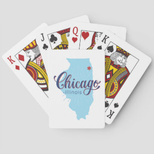 Baraja De Cartas Mapa de la época de Chicago Illinois