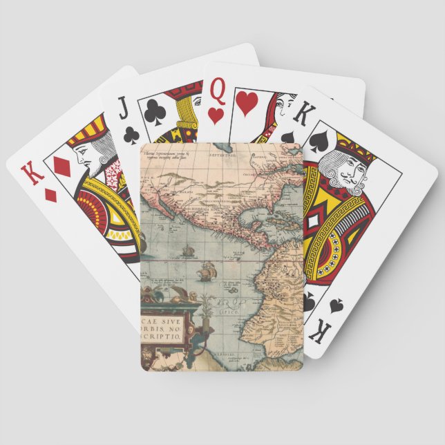 Baraja De Cartas Mapa de la época de Norteamérica (Reverso)