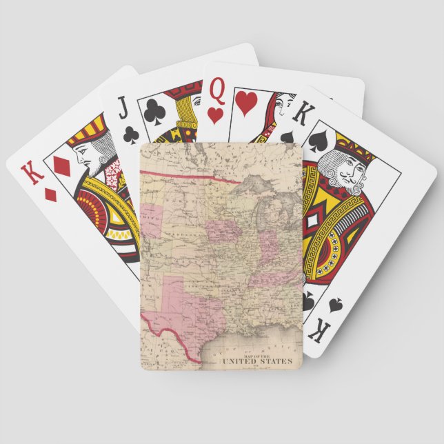 Baraja De Cartas Mapa de los Estados Unidos 5 (Reverso)