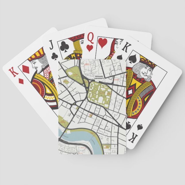 BARAJA DE CARTAS MAPA DE MASSACHUSETES DE LA UNIVERSIDAD DE HARVARD (Reverso)