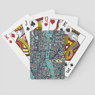 Baraja De Cartas Mapa de Nueva York en Manhattan