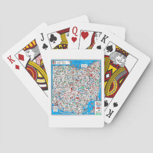 Baraja De Cartas Mapa de Ohio retro 1966