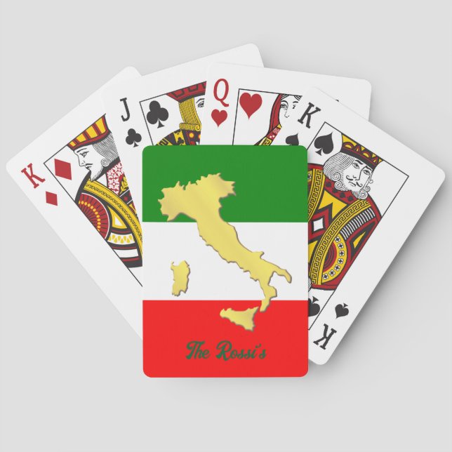 Baraja De Cartas Mapa de oro de Italia (Reverso)